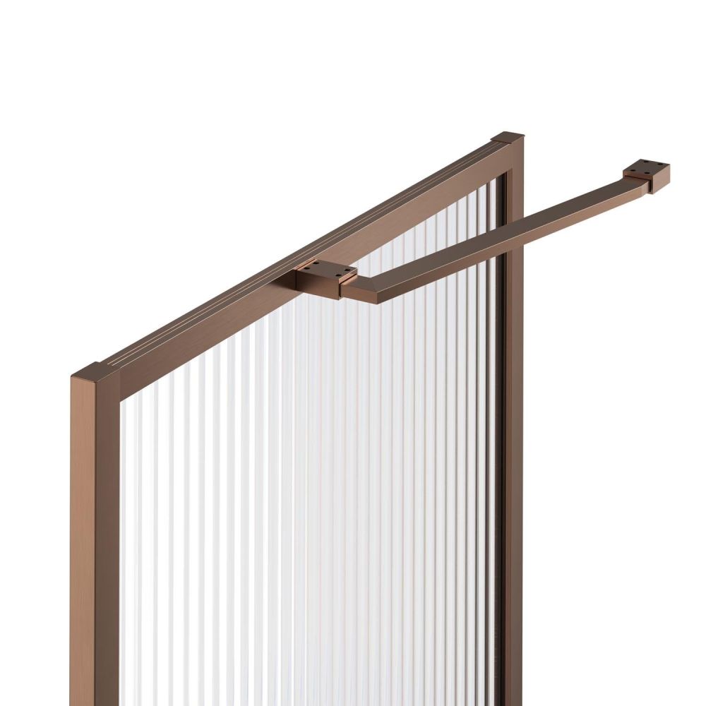 Amien Brushed Bronze Shower Screen Angled Support Bar 480mm