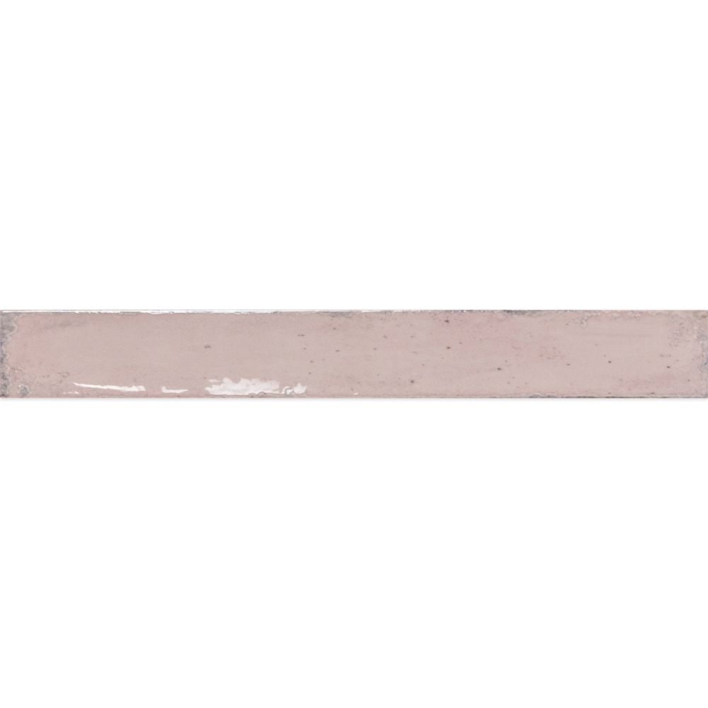 Capri Pink Gloss Ceramic Brick Tile - 400x50mm
