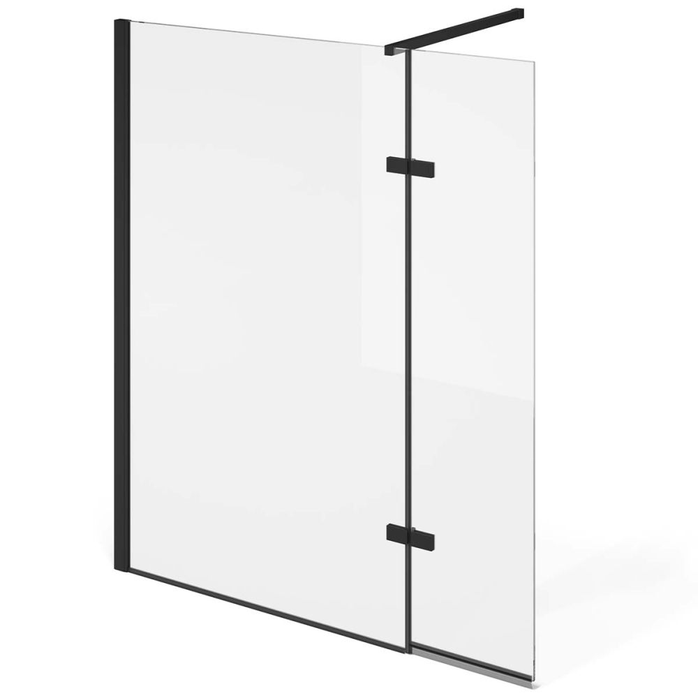 Royle Black Fixed Bath Screen with Hinged Panel