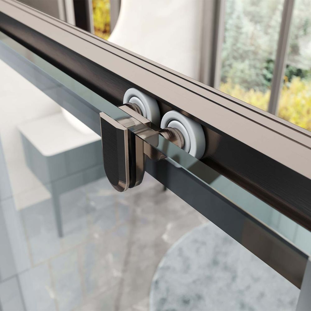 Fabio Gunmetal Sliding Shower Door Quadrant 900x900mm