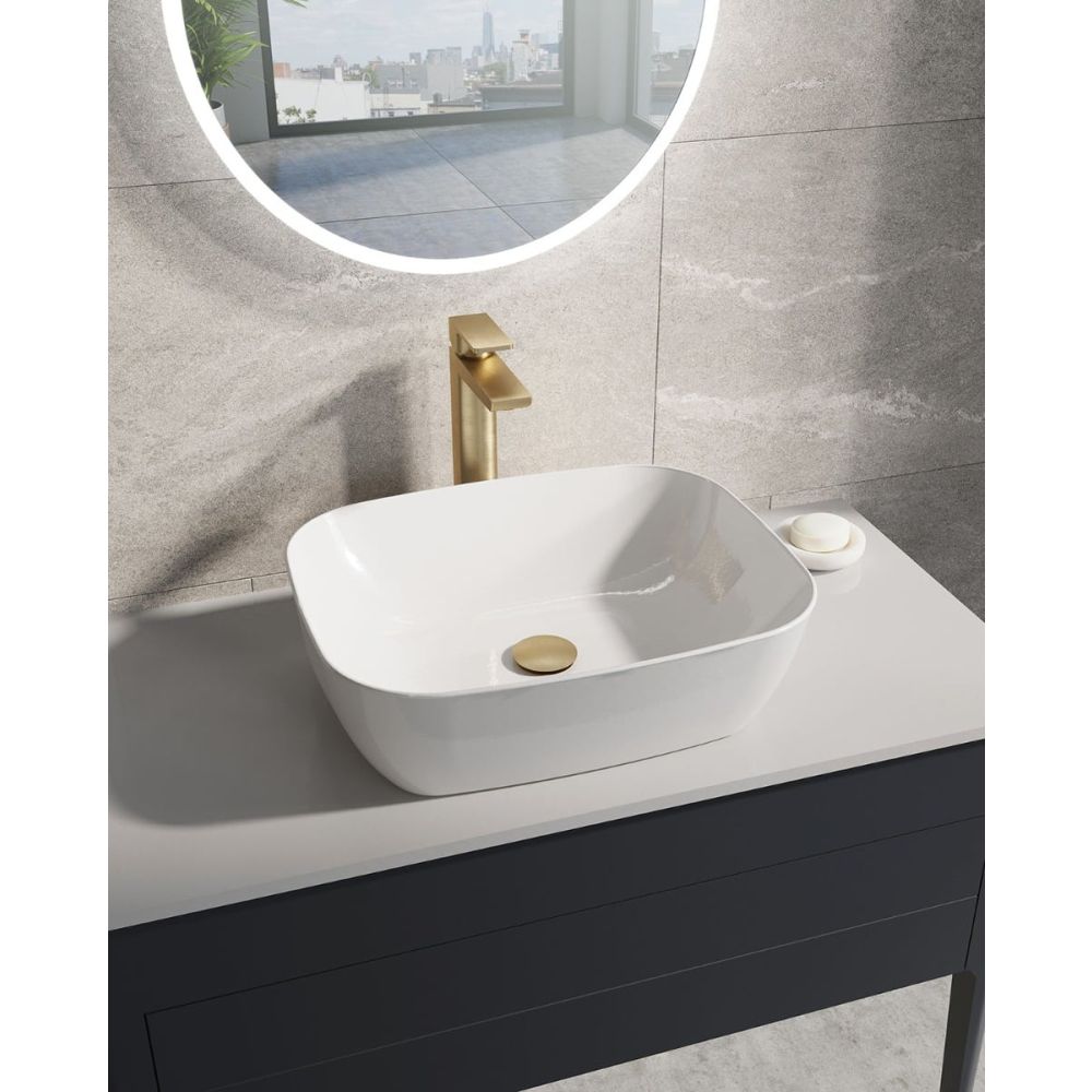 Zena Brushed Gold Tall Basin Mixer Tap