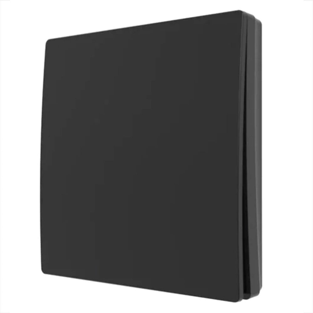 Black One Way Kinetic-Push Light Switch with Receiver