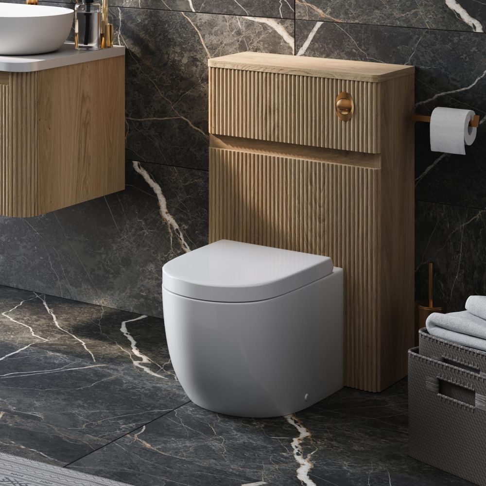 Wish Ribbed WC Unit in Natural Oak