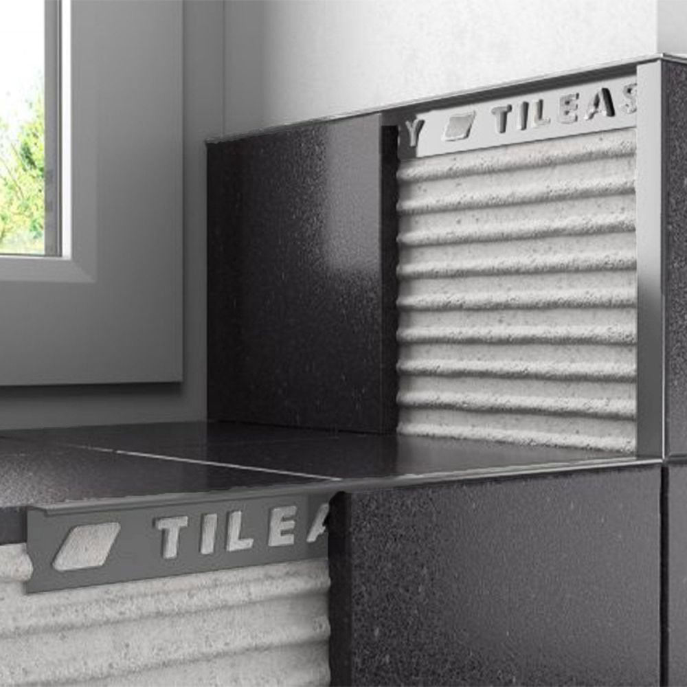 Tileasy Square 12mm Cement Effect Tile Trim
