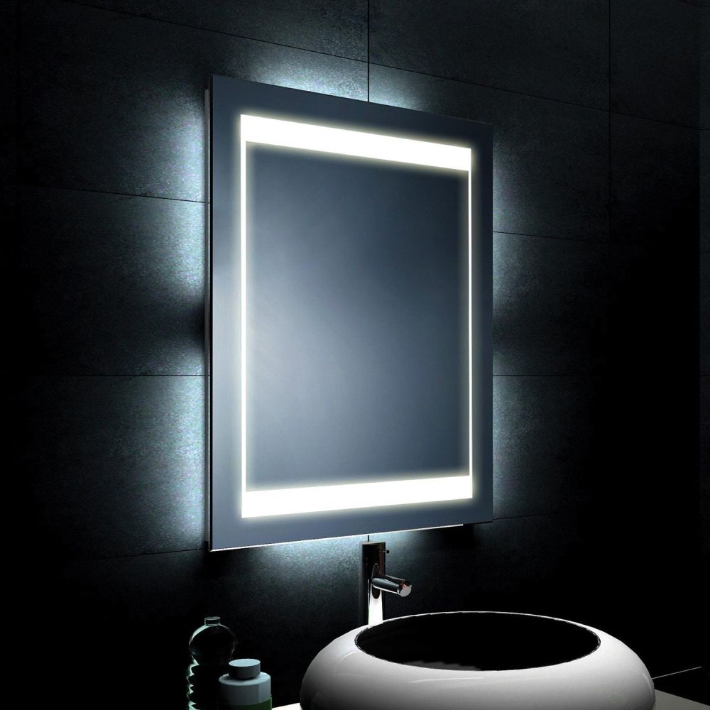 Dinton Backlit Illuminated LED Heated Bathroom Mirror 800x600mm