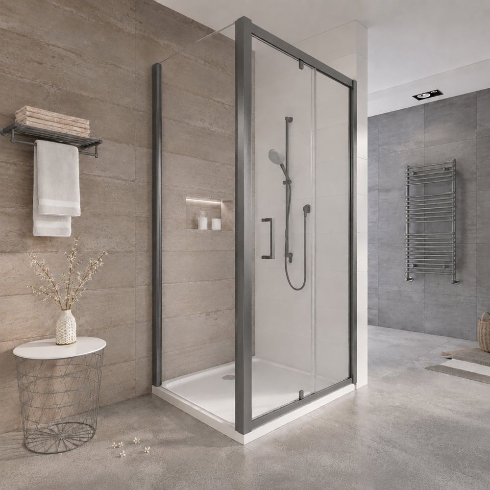 Fabio Gunmetal Shower Side Panel