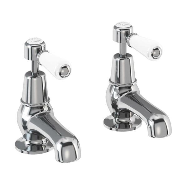 Burlington Kensington Chrome Pair of Traditional 3" Basin Pillar Taps