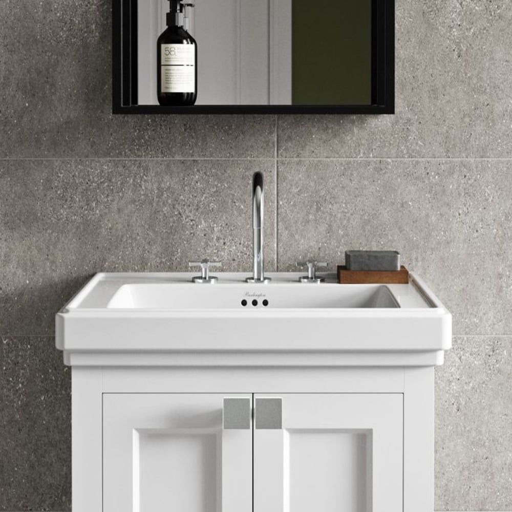Burlington Riviera Matt White Floor Standing Vanity Unit with Basin 580mm