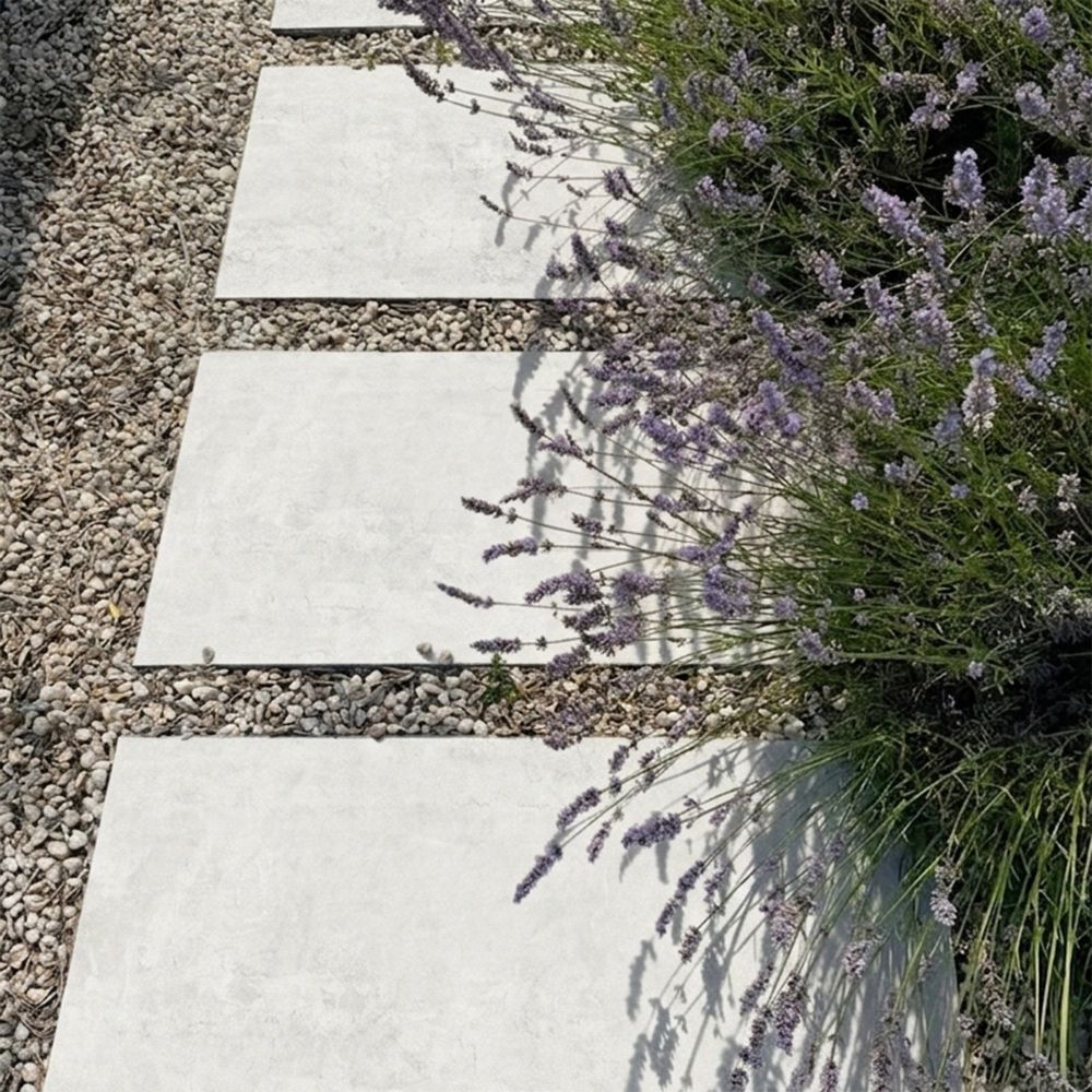 Donovan White Outdoor Matt Porcelain Tile roomset