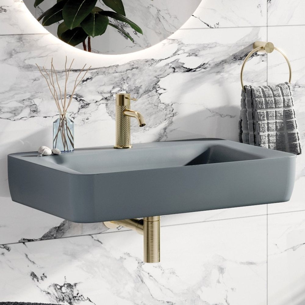 Micheli Matt Grey Wall Hung Basin 700mm