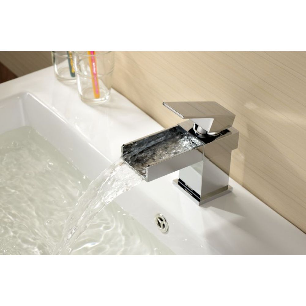 Cairo Chrome Waterfall Basin Mixer Tap - Lifestyle image 4