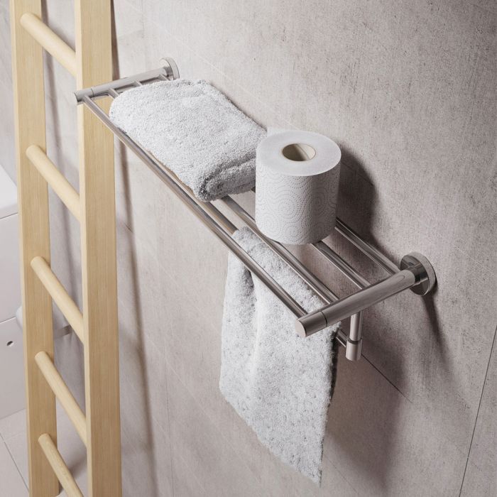 Round Chrome Towel Shelf