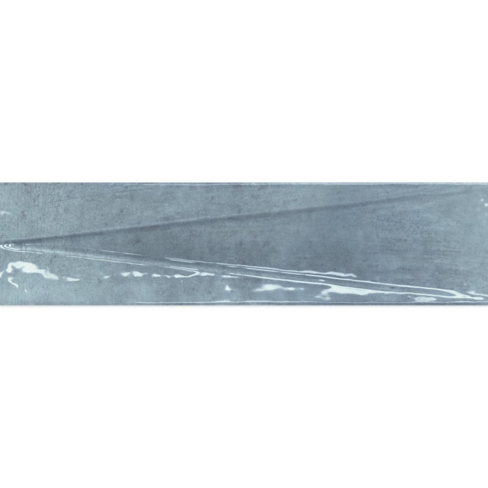 Babylon Blue Gloss Ceramic Decor Brick Tile 246x60mm