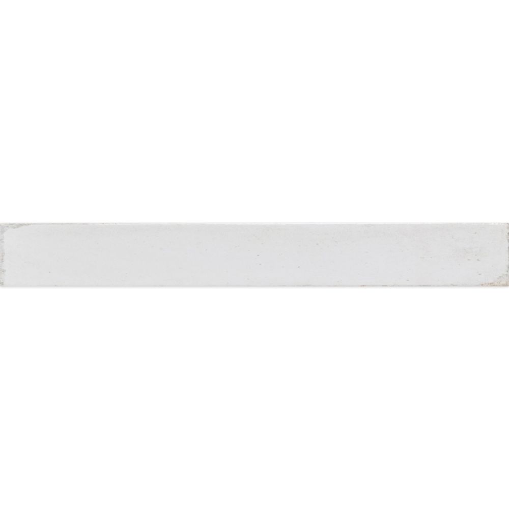 Capri White Gloss Ceramic Brick Tile - 400x50mm