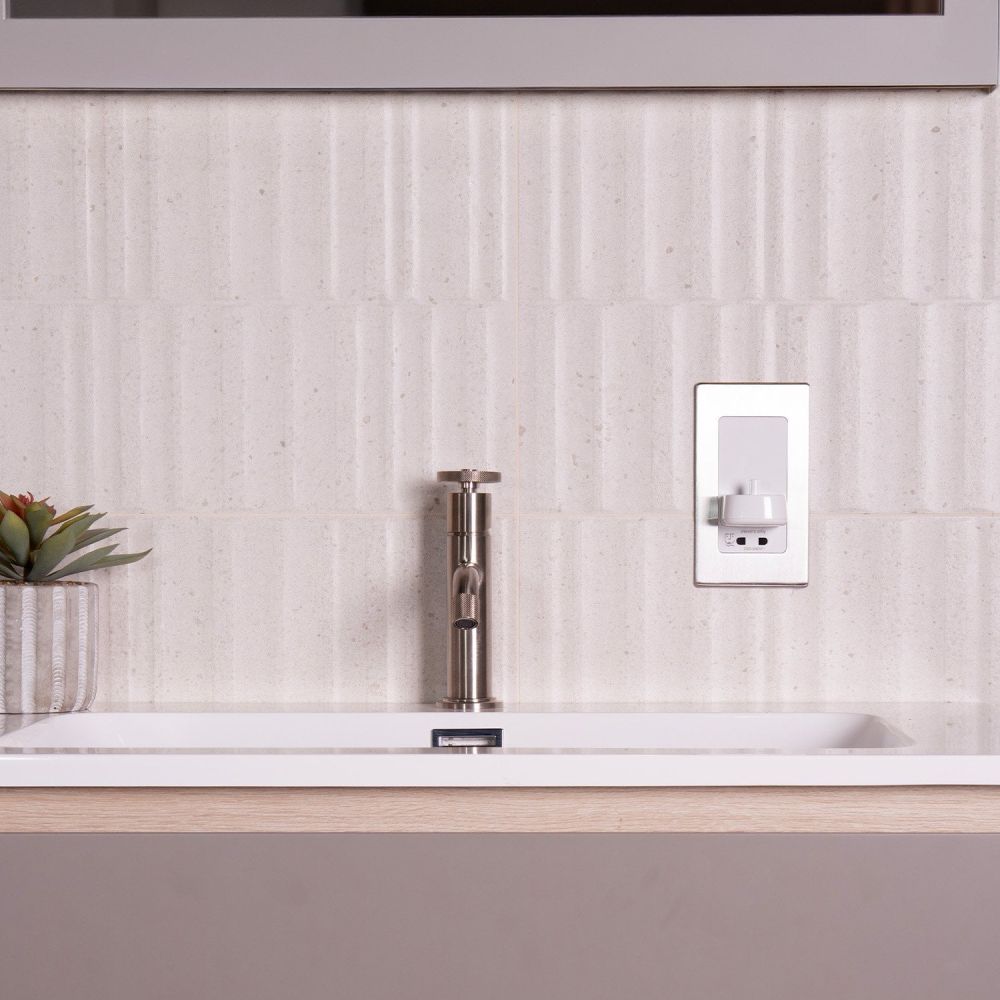 Proofvision Chrome In-wall Electric Toothbrush Holder with Shaver Socket For Oral-B