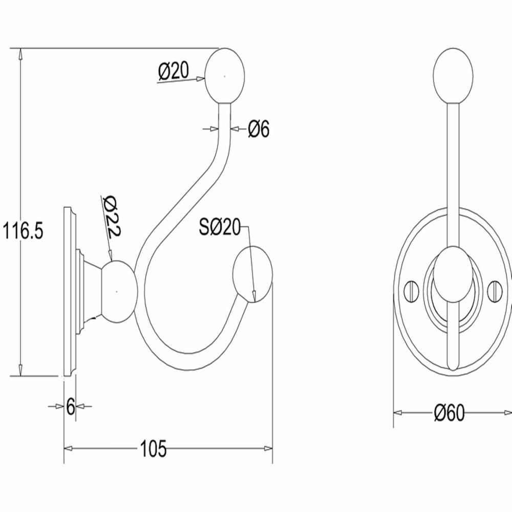 Burlington Double Robe Hook - Gold