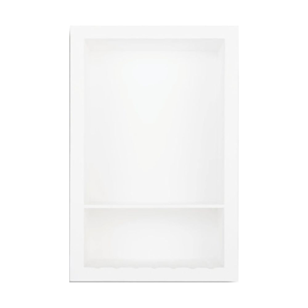 Vero White Double Shelf Recessed Shower Wall Panel Niche
