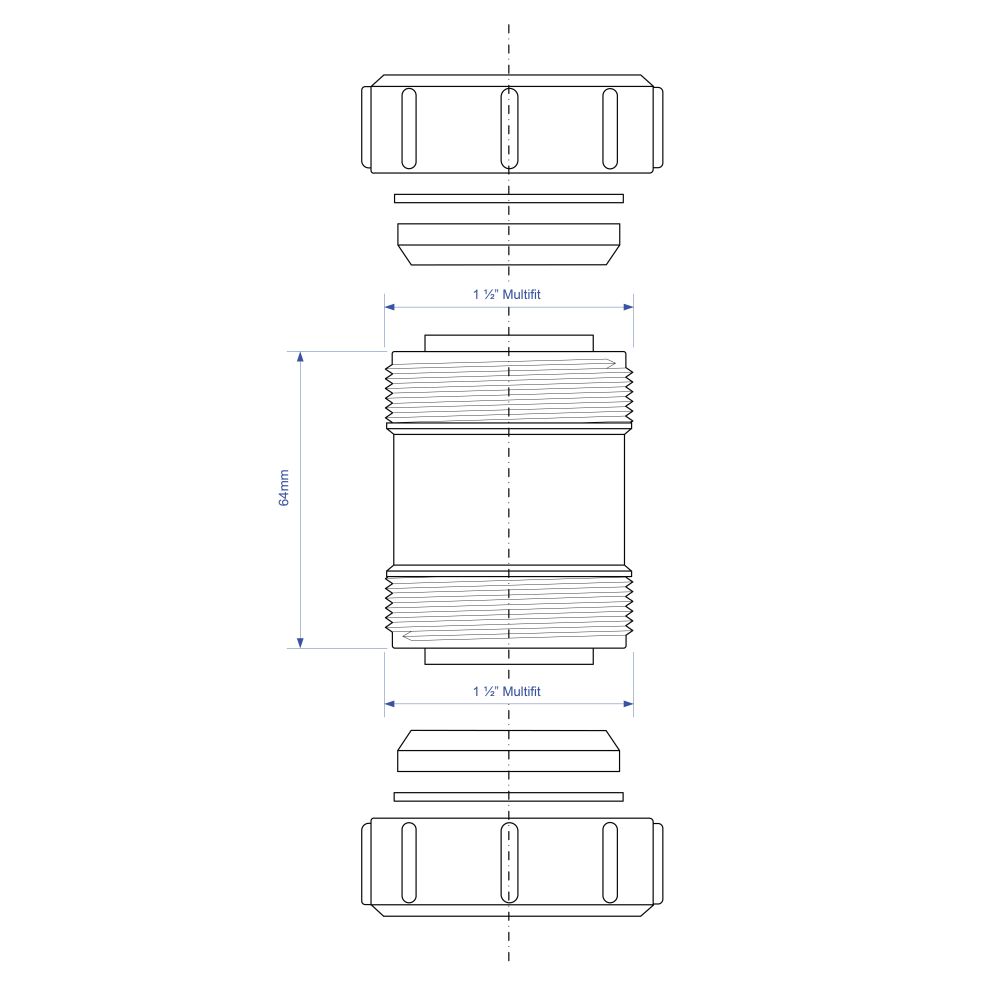 McAlpine 1½" Straight Connector - T28M