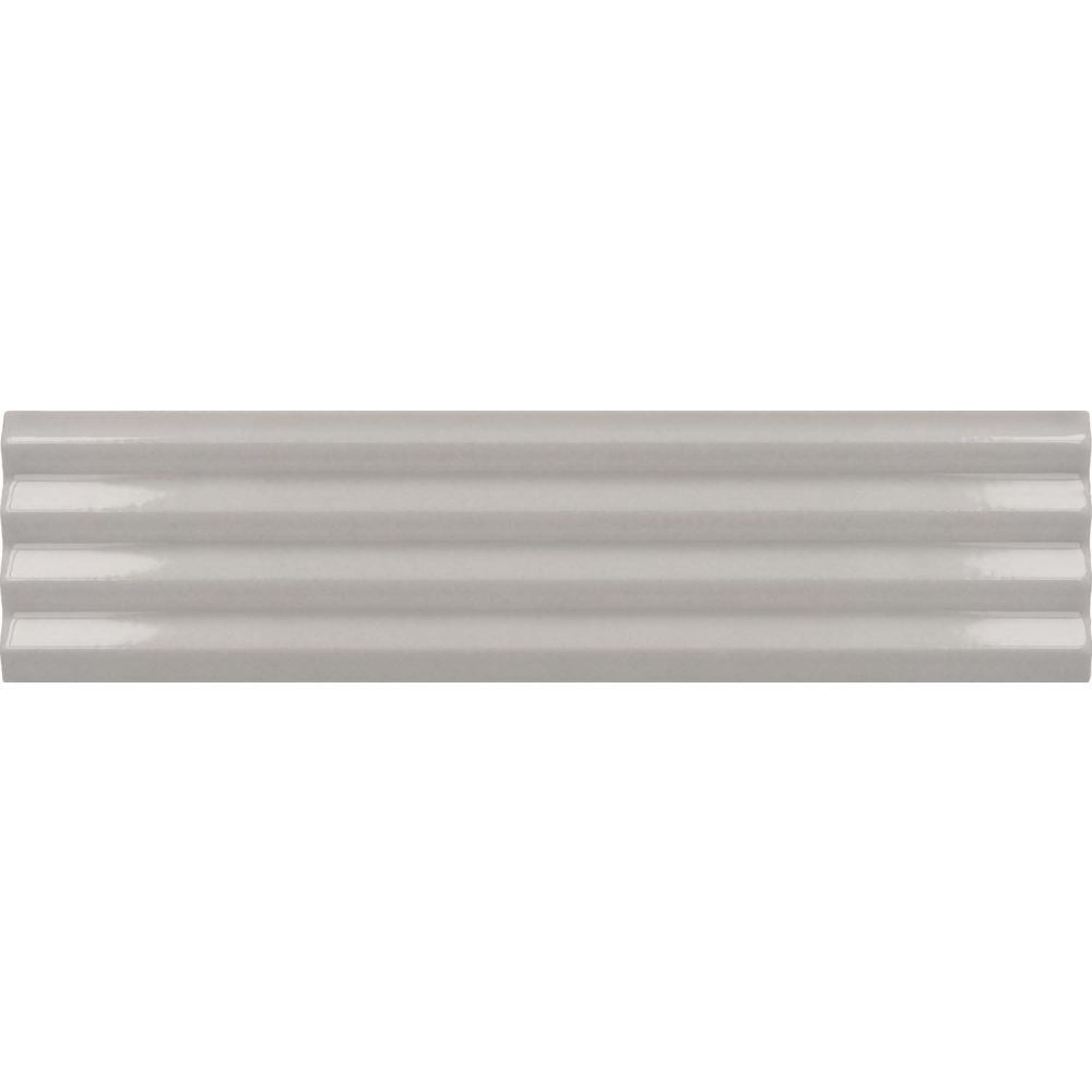 Accordion Ribbed Grey Matt Ceramic Brick Tile 200x50mm