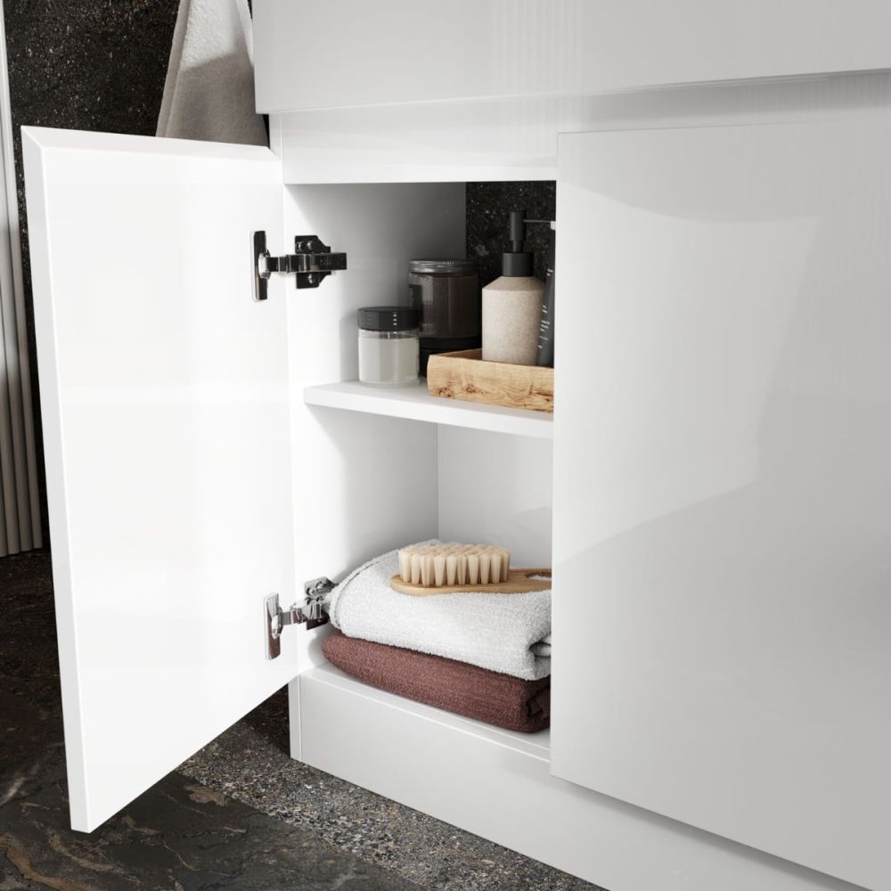 Hudson Gloss White Combination Vanity Basin & WC Unit 1000mm