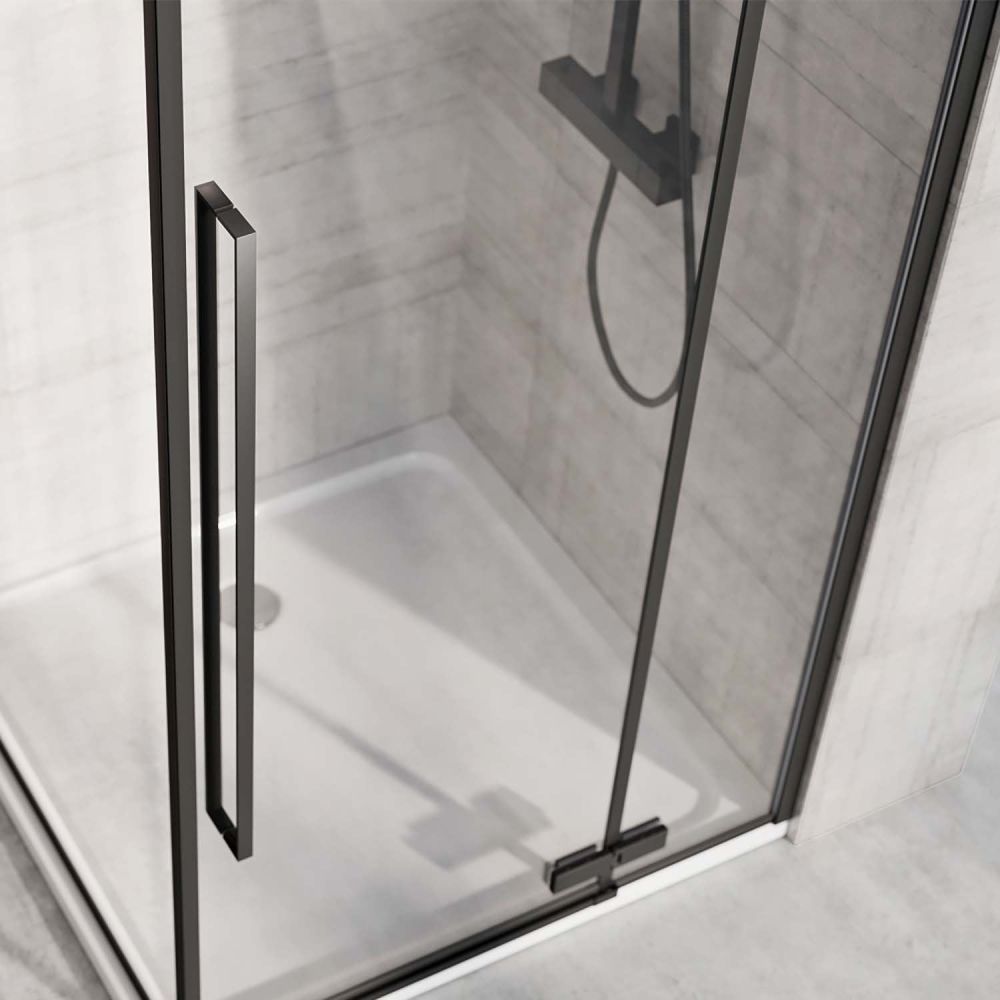 Taylor Black Hinged Shower Door 800mm
