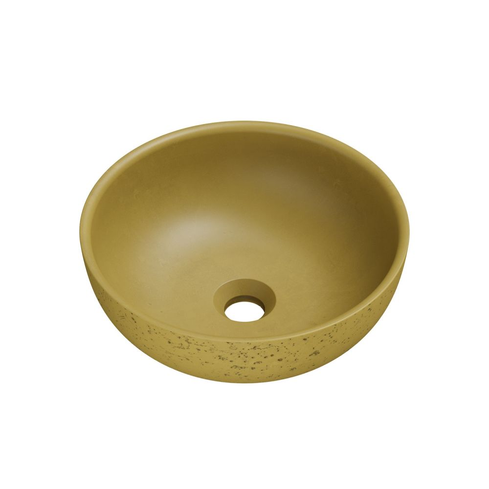Brava Mustard Travertine Texture Concrete Round Countertop Basin