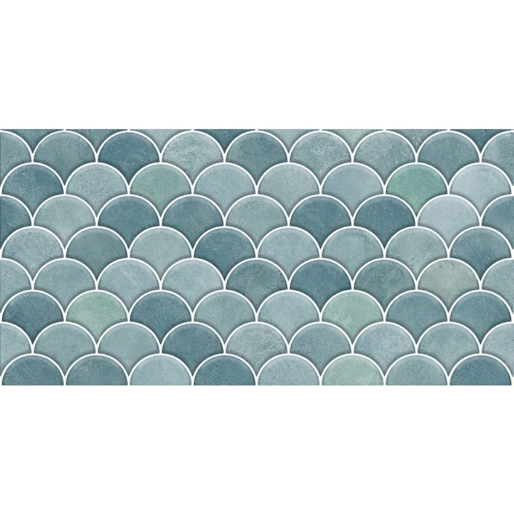 Atlantis Turquoise Gloss Decor Ceramic Tile 600x300mm