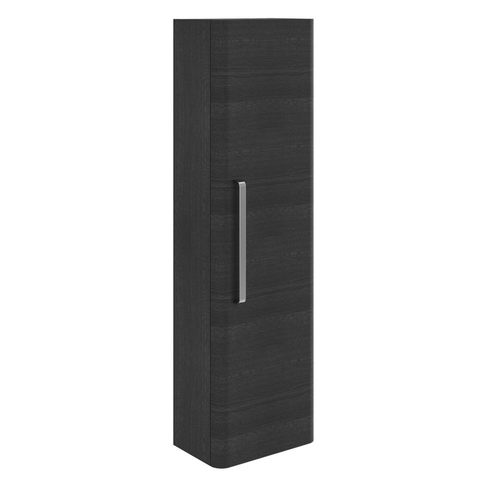 Esk Black Wall Mounted Tall Storage Cabinet with Nickel Handle