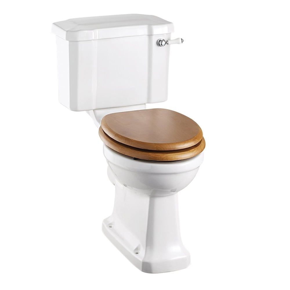 Burlington Traditional Rimless Close Coupled Toilet with Slimline Cistern & Ceramic Lever