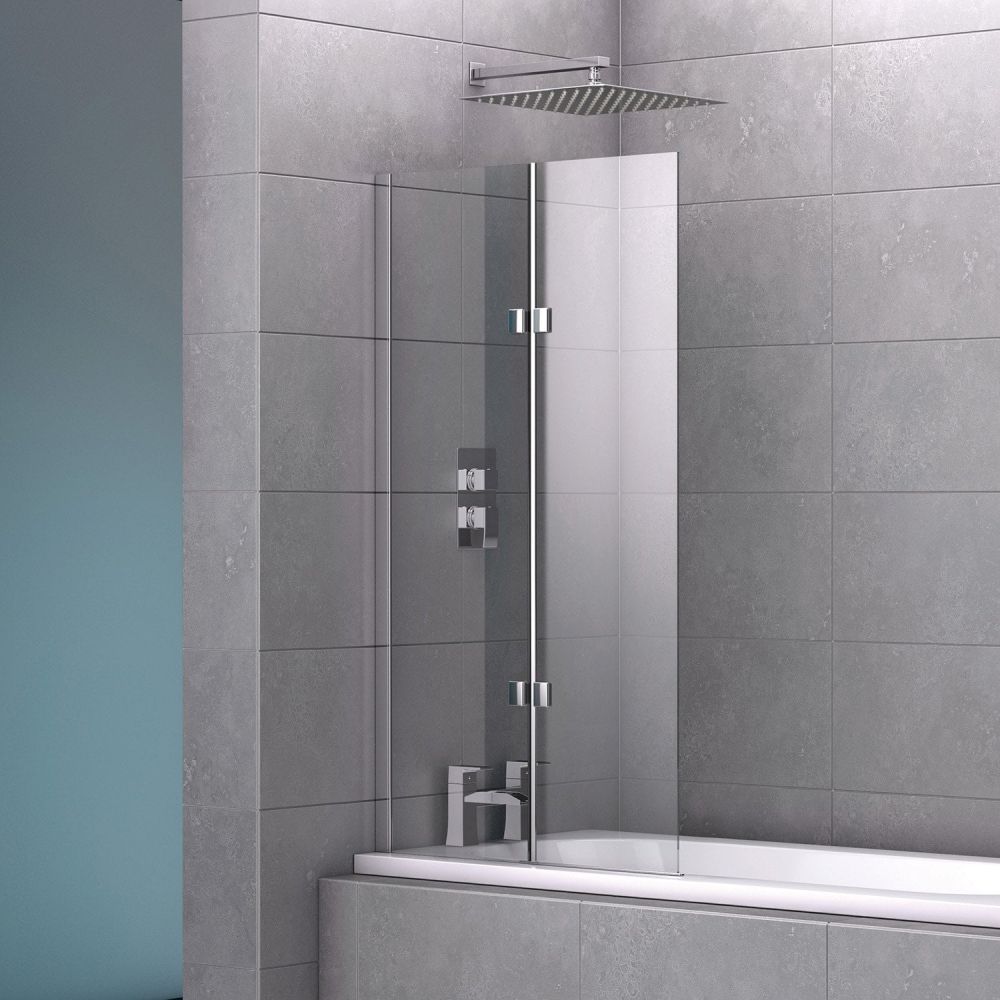 Glyn Chrome Double Frameless Bath Screen