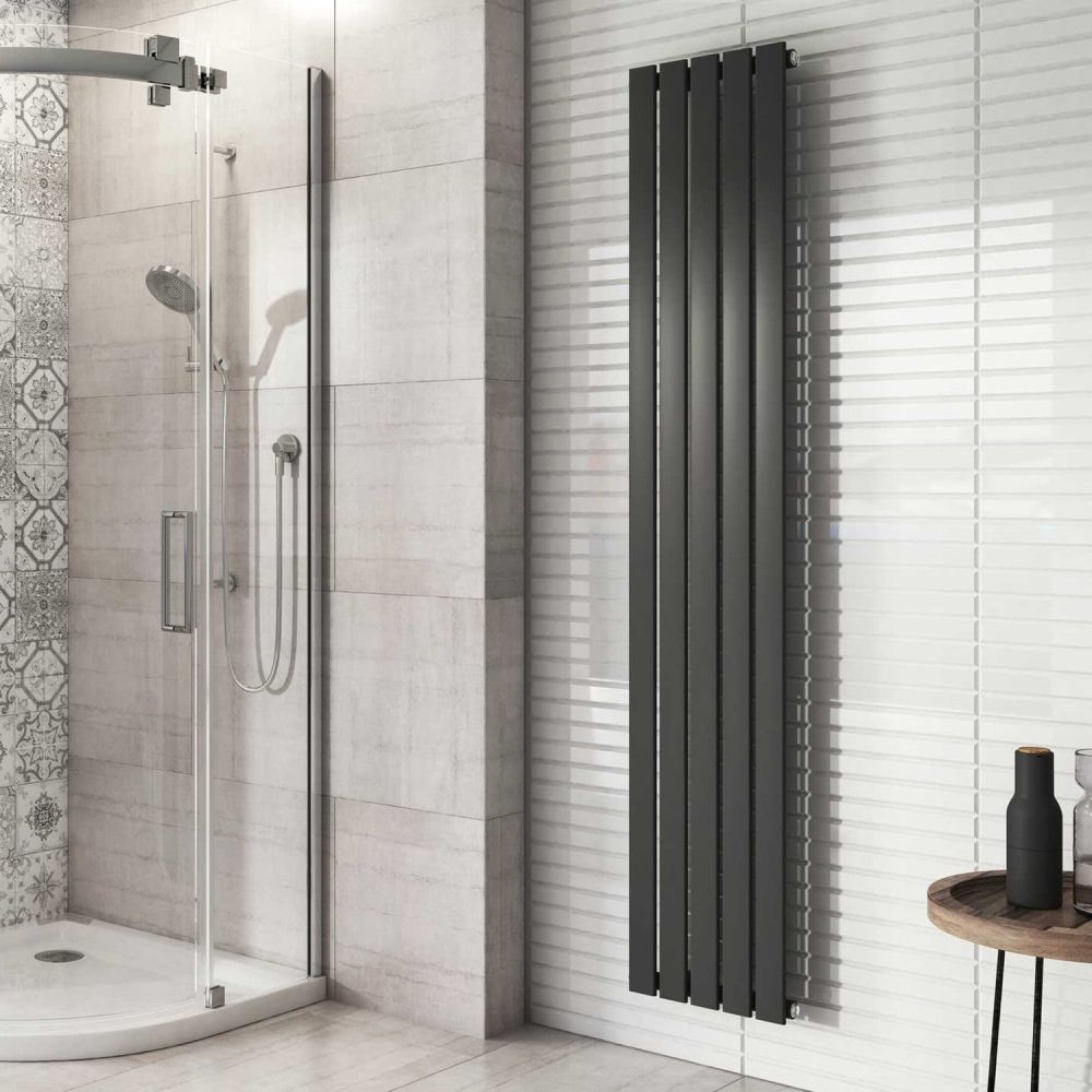 Perth Grey Single Vertical Flat Panel Radiator 1800x340mm