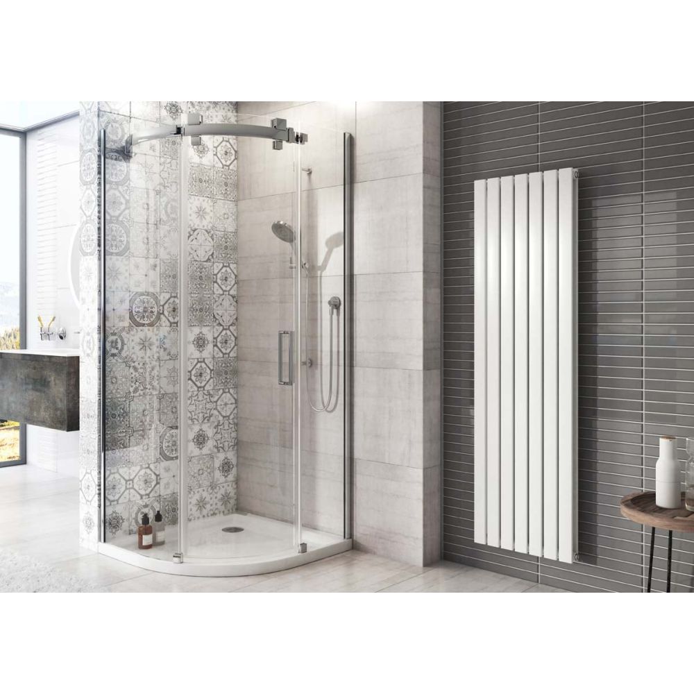 Perth White Double Vertical Flat Panel Radiator 1600x475mm