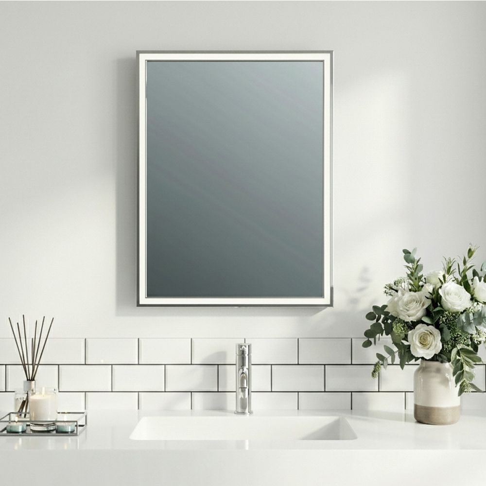 Adison Chrome Framed LED Backlit Heated Bathroom Mirror 600x800mm