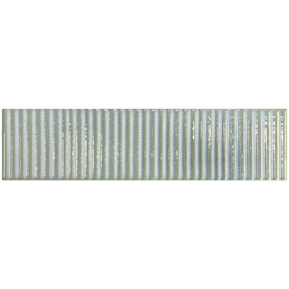 Canillo Green Gloss Ceramic Brick Tile 300x75mm