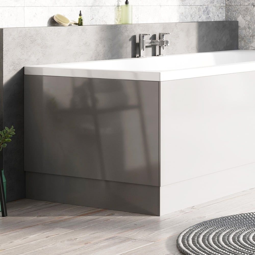 Gloss Light Grey End Bath Panel 800mm