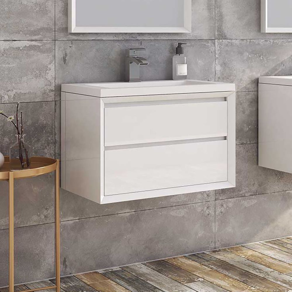 Venus Gloss White Wall Hung Vanity Unit 800mm