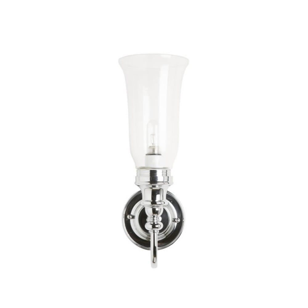 Burlington Ornate Light with Chrome Base & Vase Clear Glass Shade