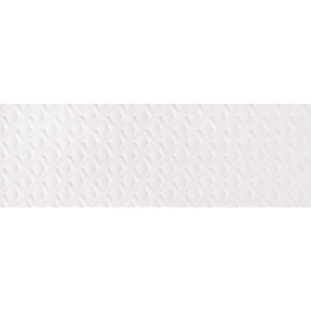 Rhythm White Matt Decor Ceramic Tile 300x900mm