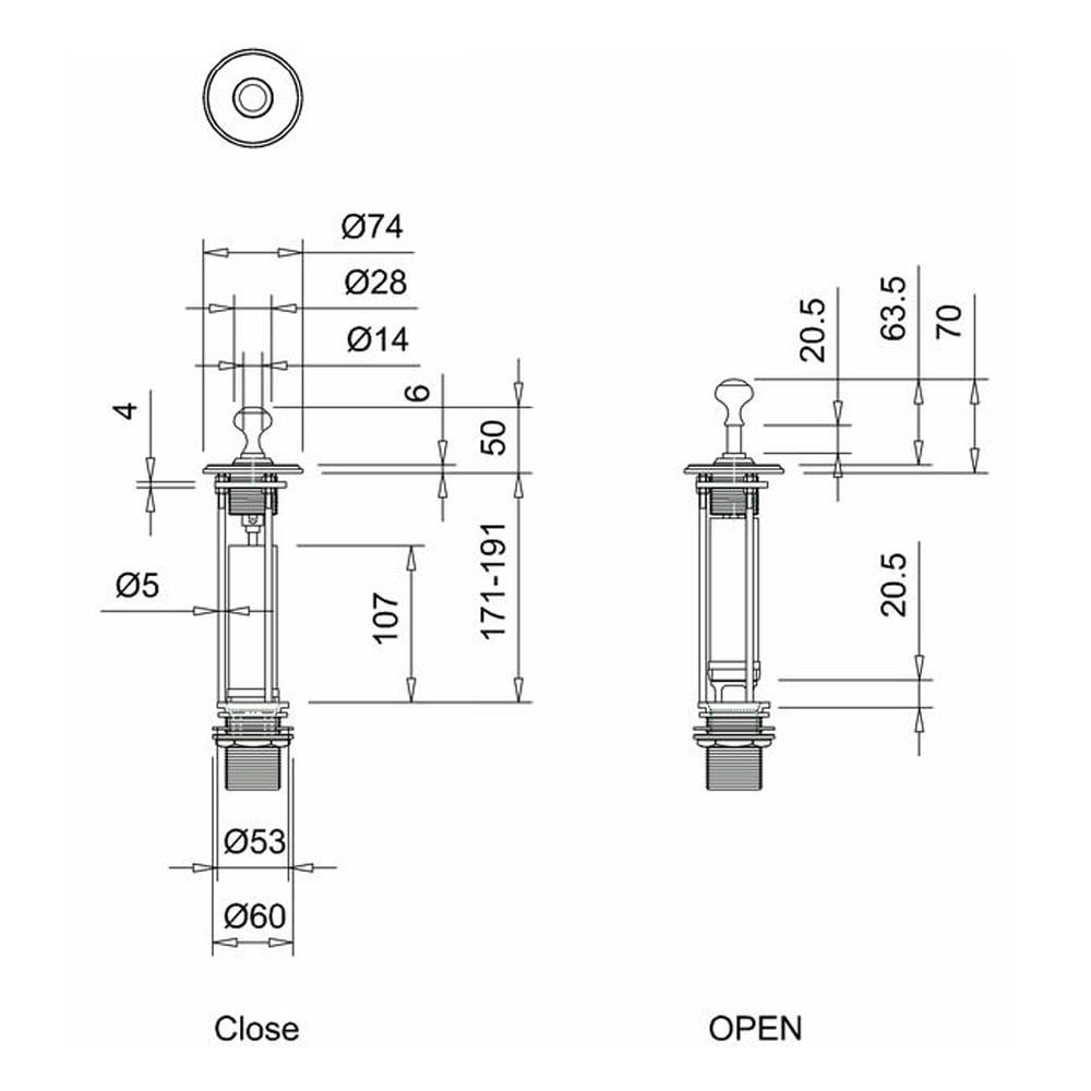 Burlington Classic Basin Invisible Overflow & Waste