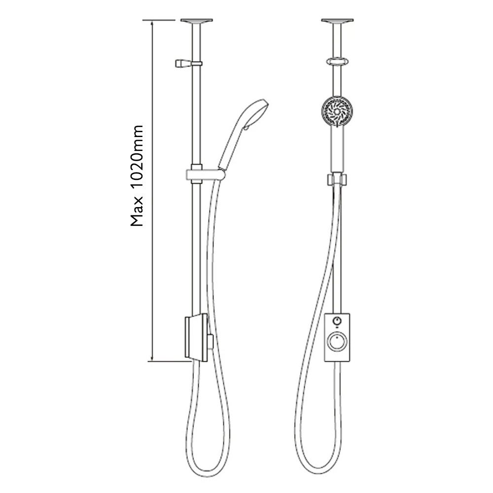 Aqualisa Zorin Smart Digital Shower Exposed with Adjustable Head Gravity Pumped