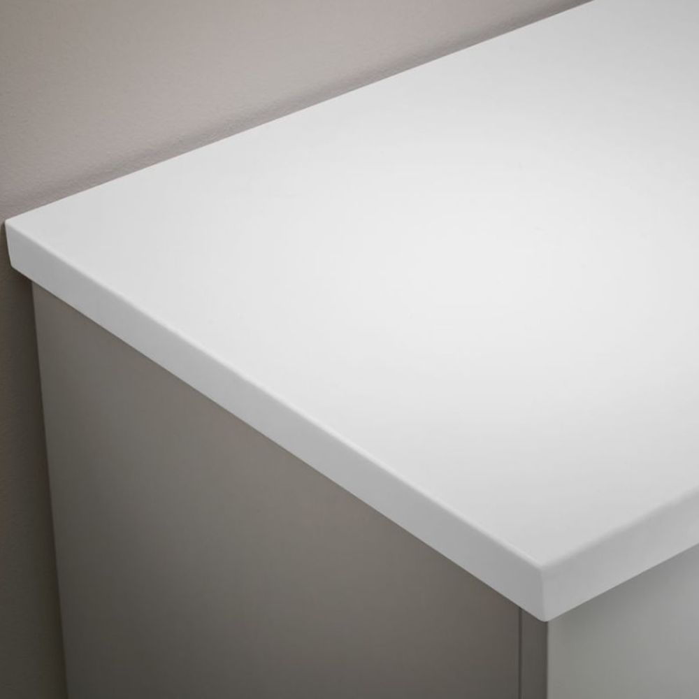 Tavistock Lansdown Linen White Curved Floor Standing Vanity Unit with Basin & Arctic White Worktop 1200mm