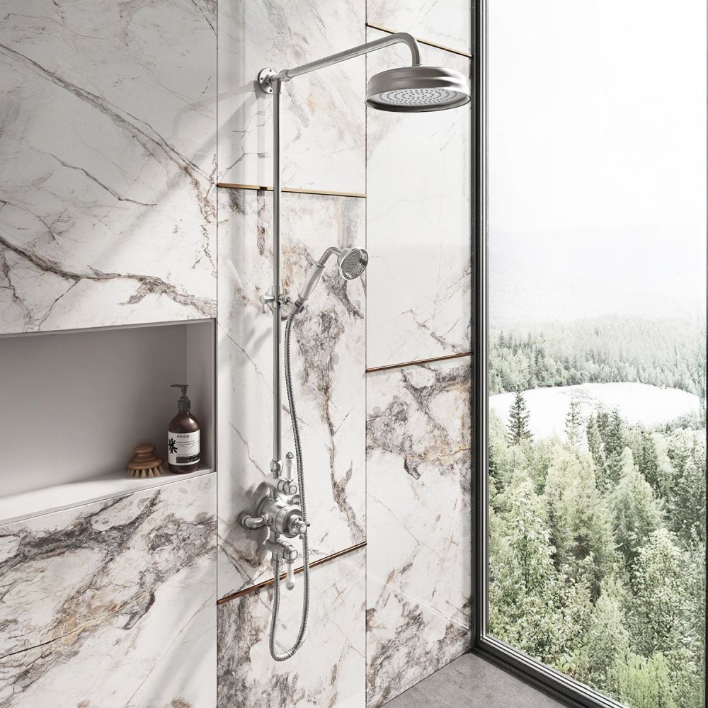 Cambridge Chrome Traditional Dual Outlet Thermostatic Shower Pack