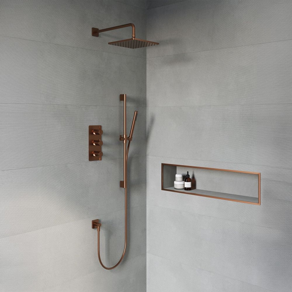 Thane Brushed Bronze Thermostatic Concealed Shower Pack