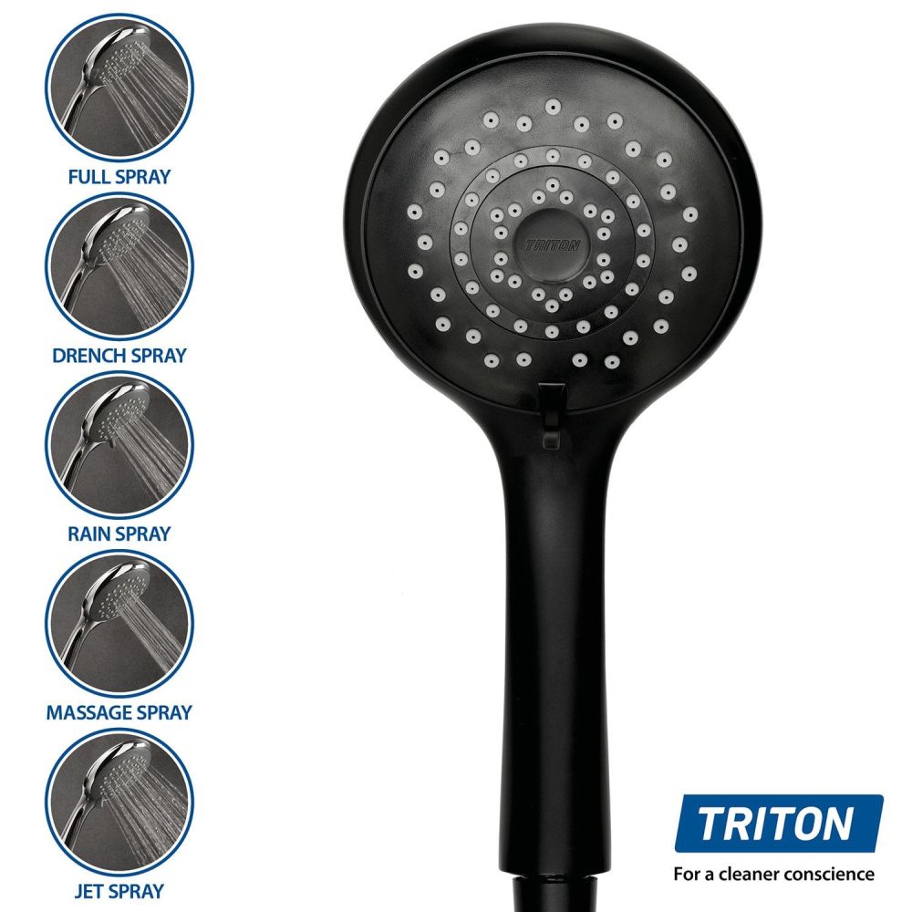Triton Amala DuElec Matt Black Brushed Brass Electric Shower 9.5kw