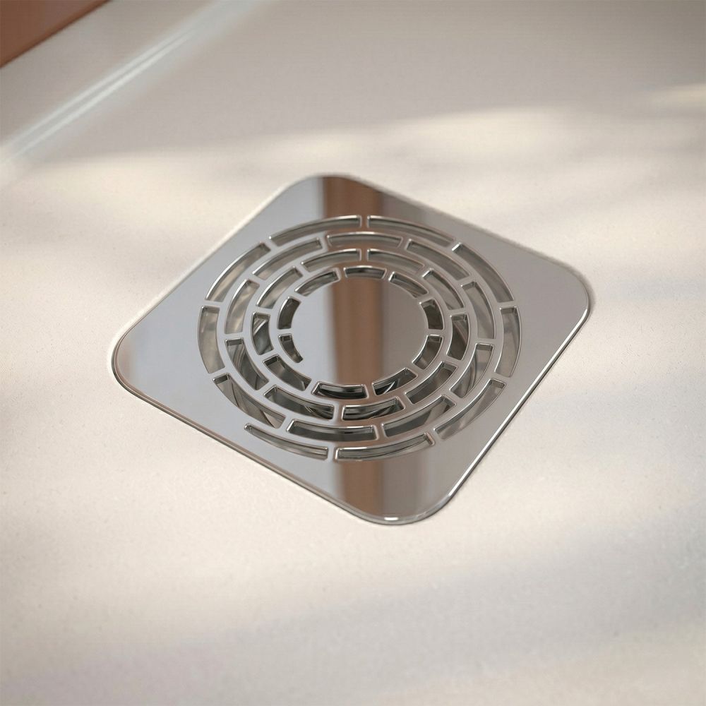 Elle Shower Tray Chrome Fast Flow Grid Waste Cover