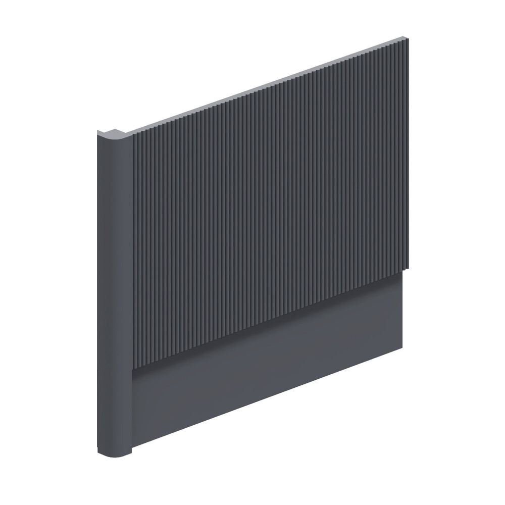 Wish Ribbed Charcoal End Bath Panel & Corner Post