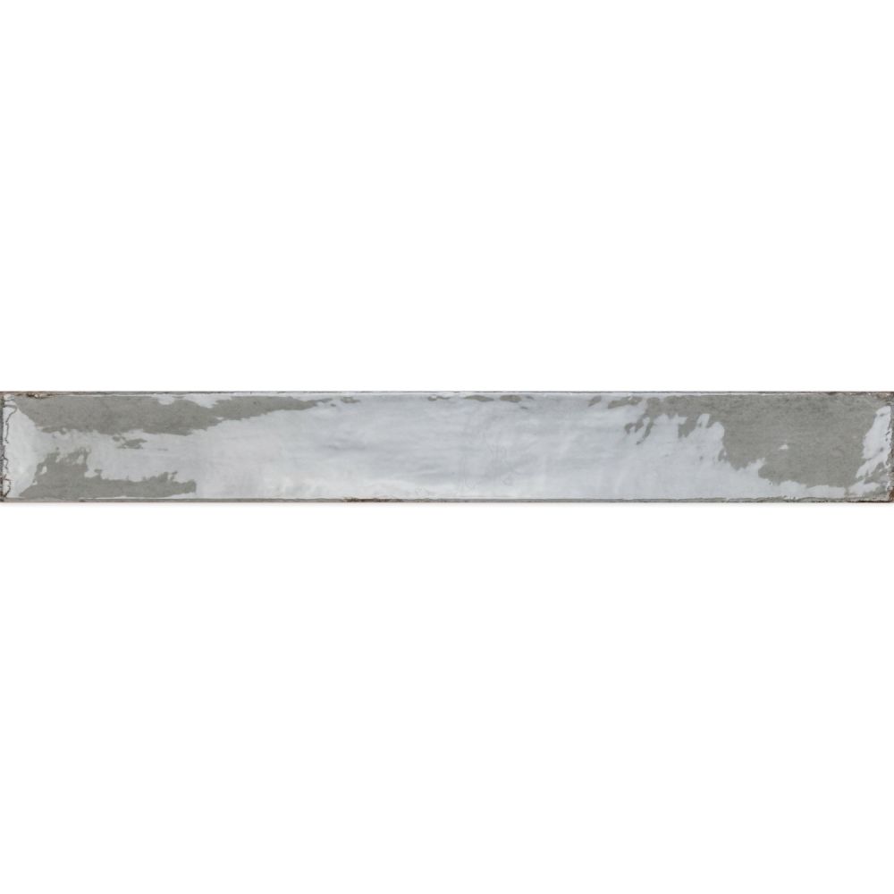 Capri Grey Gloss Ceramic Brick Tile - 400x50mm