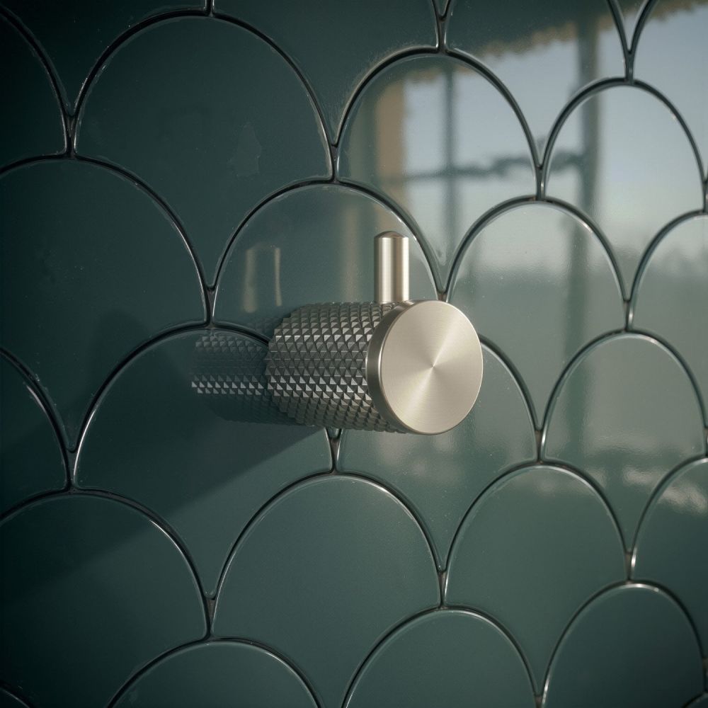 Moray Nickel Knurled Robe Hook