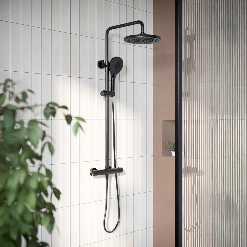 Moray Gunmetal Thermostatic Shower Pack