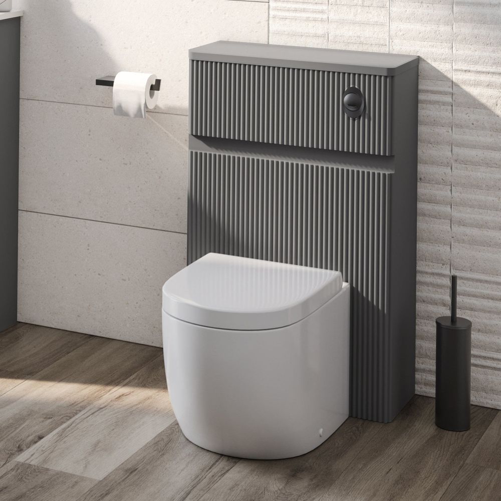 Wish Ribbed Charcoal WC Unit